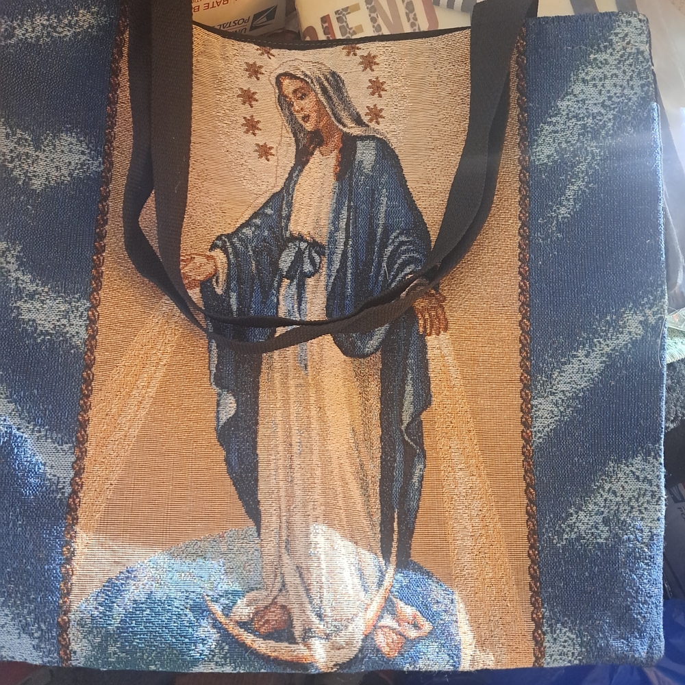 Blue and Cream Tote Bag